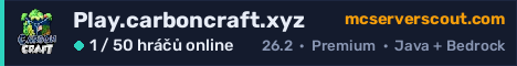 Banner serveru Play.carboncraft.xyz