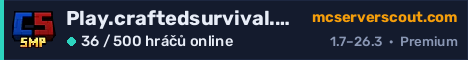 Banner serveru Play.craftedsurvival.net