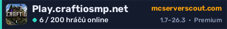 Banner serveru Play.craftiosmp.net