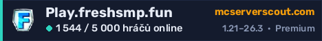 Banner serveru Play.freshsmp.fun