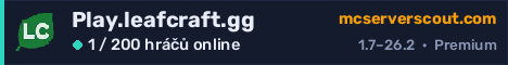 Banner serveru Play.leafcraft.gg