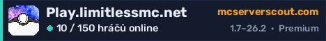 Banner serveru Play.limitlessmc.net