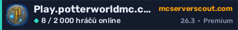 Banner serveru Play.potterworldmc.com