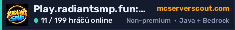 Banner serveru Play.radiantsmp.fun:19132