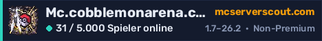 Banner des Servers Mc.cobblemonarena.com