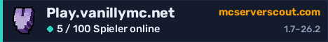Banner des Servers Play.vanillymc.net