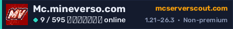 Banner του server Mc.mineverso.com