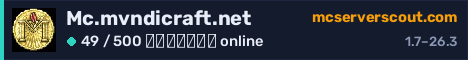 Banner του server Mc.mvndicraft.net