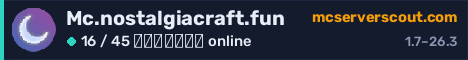 Banner του server Mc.nostalgiacraft.fun