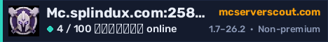 Banner του server Mc.splindux.com:25802