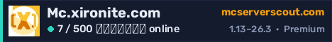 Banner του server Mc.xironite.com