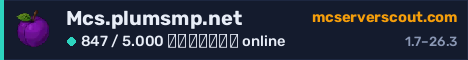 Banner του server Mcs.plumsmp.net