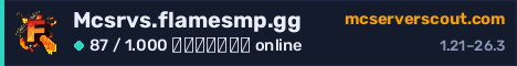 Banner του server Mcsrvs.flamesmp.gg