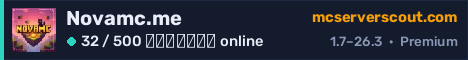 Banner του server Novamc.me