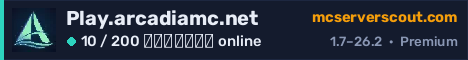Banner του server Play.arcadiamc.net