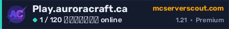 Banner του server Play.auroracraft.ca
