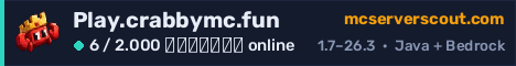 Banner του server Play.crabbymc.fun