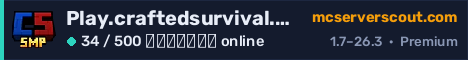 Banner του server Play.craftedsurvival.net
