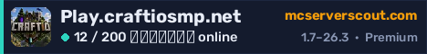 Banner του server Play.craftiosmp.net