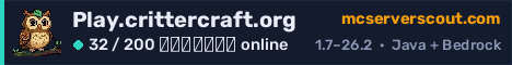 Banner του server Play.crittercraft.org