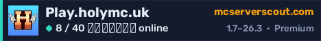 Banner του server Play.holymc.uk