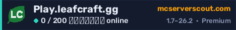 Banner του server Play.leafcraft.gg