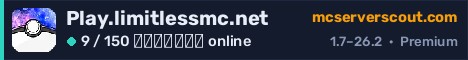 Banner του server Play.limitlessmc.net