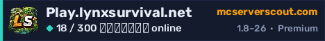 Banner του server Play.lynxsurvival.net