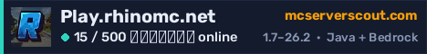 Banner του server Play.rhinomc.net