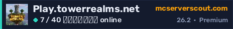 Banner του server Play.towerrealms.net