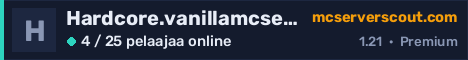 Palvelimen Hardcore.vanillamcserver.com banneri