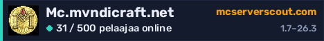 Palvelimen Mc.mvndicraft.net banneri
