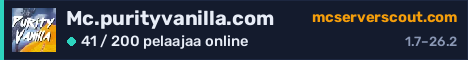 Palvelimen Mc.purityvanilla.com banneri