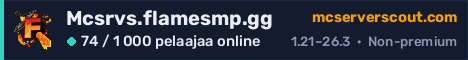 Palvelimen Mcsrvs.flamesmp.gg banneri