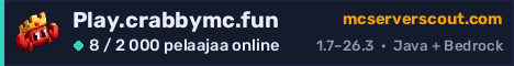 Palvelimen Play.crabbymc.fun banneri