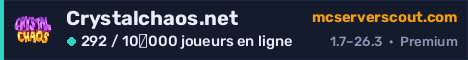 Bannière du serveur Crystalchaos.net