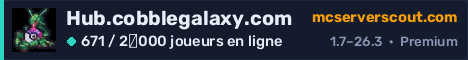Bannière du serveur Hub.cobblegalaxy.com