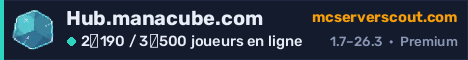 Bannière du serveur Hub.manacube.com