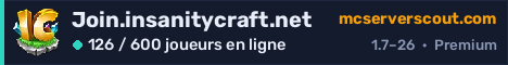 Bannière du serveur Join.insanitycraft.net