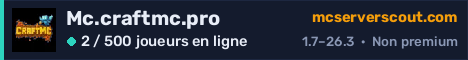 Bannière du serveur Mc.craftmc.pro
