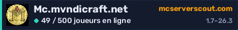 Bannière du serveur Mc.mvndicraft.net