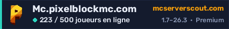 Bannière du serveur Mc.pixelblockmc.com