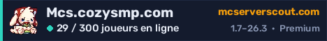 Bannière du serveur Mcs.cozysmp.com