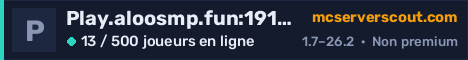 Bannière du serveur Play.aloosmp.fun:19132