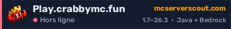 Bannière du serveur Play.crabbymc.fun