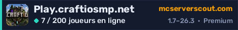 Bannière du serveur Play.craftiosmp.net