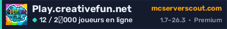 Bannière du serveur Play.creativefun.net
