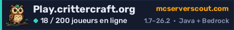 Bannière du serveur Play.crittercraft.org