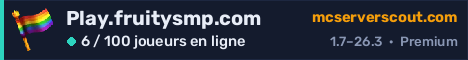 Bannière du serveur Play.fruitysmp.com