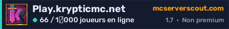 Bannière du serveur Play.krypticmc.net
